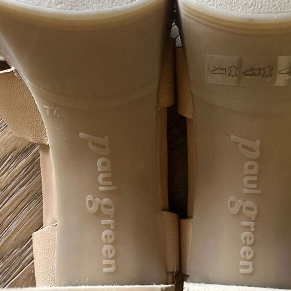 PAUL GREEN Raven Platform Sandal In Desert Light Nappa - Picture 13 of 14